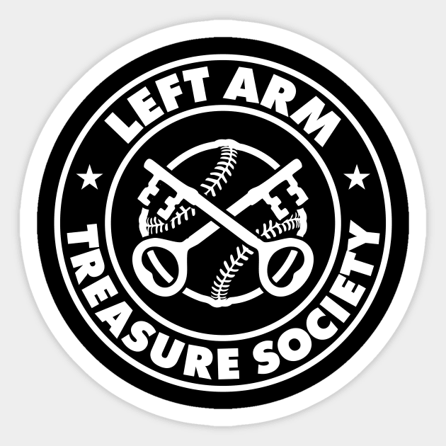 Left Arm Treasure Society Black Tee Design Sticker by GZM Podcasts